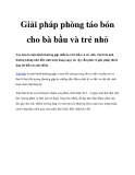 Giải pháp phòng táo bón cho bà bầu và trẻ nhỏ