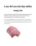 Làm thế nào khi thịt nhiễm nang sán