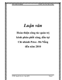 Luận văn: Hoàn thiện công tác quản trị kênh phân phối xăng, dầu tại Chi nhánh Petec- Đà Nẵng đến năm 2010