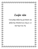  Luận văn: Giải pháp nhằm hạ giá thành sản phẩm bạc Bimêtal tại công ty cơ khí Ngô Gia Tự