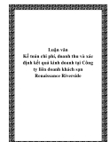 Luận văn Kế toán chi phí, doanh thu và xác định kết quả kinh doanh tại Công ty liên doanh khách sạn Renaissance Riverside