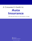A Consumer’s Guide to: Auto Insurance - Mike Kreidler