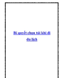 Bí quyết chọn túi khi đi du lịch