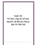 Luận văn về:  Tổ chức công tác kế toán nguyên vật liệu tại công ty Dệt 19/5 Hà Nội