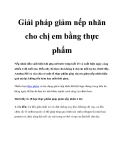 Giải pháp giảm nếp nhăn cho chị em bằng thực phẩm