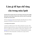 Làm gì để hạn chế tăng cân trong mùa lạnh