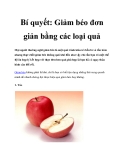 Bí quyết: Giảm béo đơn giản bằng các loại quả