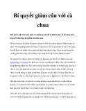 Bí quyết giảm cân với cà chua