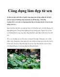 Công dụng làm đẹp từ sen