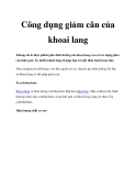 Công dụng giảm cân của khoai lang