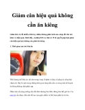 Giảm cân hiệu quả không cần ăn kiêng