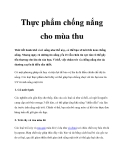 Thực phẩm chống nắng cho mùa thu