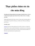 Thực phẩm chăm sóc da cho mùa đông