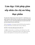 Làm đẹp: Giải pháp giảm nếp nhăn cho chị em bằng thực phẩm