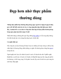 Đẹp hơn nhờ thực phẩm thường dùng