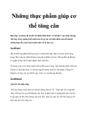 Những thực phẩm giúp cơ thể tăng cân