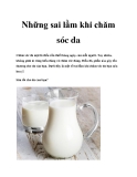 Những sai lầm khi chăm sóc da