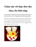 Giảm cân với thực đơn sữa chua cho bữa sáng