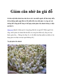 Giảm cân nhờ ăn giá đỗ