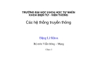 Các hệ thống truyền thông - Chương 1