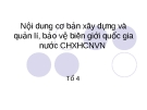 Nội dung cơ bản xây dựng và quản lí, bảo vệ biên giới quốc gia nước CHXHCNVN