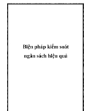 Biện pháp kiểm soát ngân sách hiệu quả