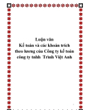 Luận văn Kế toán và các khoản trích theo lương của Công ty kế toán công ty tnhh Trình Việt Anh