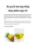 Bí quyết làm đẹp bằng thực phẩm ngày hè