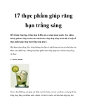 17 thực phẩm giúp răng bạn trắng sáng