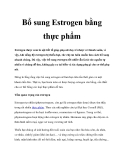 Bổ sung Estrogen bằng thực phẩm=