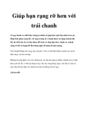 Giúp bạn rạng rỡ hơn với trái chanh