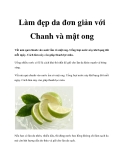 Làm đẹp da đơn giản với Chanh và mật ong