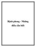 Bệnh phong - Những điều cần biết