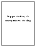 Bí quyết bán hàng của những nhân vật nổi tiếng