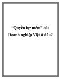 “Quyền lực mềm” của Doanh nghiệp Việt ở đâu?