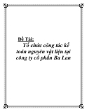 Đề Tài:  Tổ chức công tác kế toán nguyên vật liệu tại công ty cổ phần Ba Lan