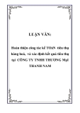 Luận văn tốt nghiệp:  Hoàn thiện công tác kế Toán tiêu thụ hàng hoá, và xác định kết quả tiêu thụ tại CÔNG TY TNHH THƯƠNG MạI THANH NAM