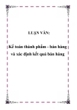 Đề tài tốt nghiệp: Kế toán thành phẩm - bán hàng và xác định kết quả bán hàng