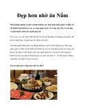 Đẹp hơn nhờ ăn Nấm