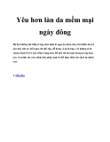 Yêu hơn làn da mềm mại ngày đông