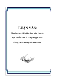 LUẬN VĂN: Định hướng, giải pháp thực hiện chuyển dịch cơ cấu kinh tế xã hội huyện Ninh Giang - Hải Dương đến năm 2010