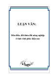 LUẬN VĂN: Đồn điền, đổi thửa đất nông nghiệp ở tỉnh vĩnh phúc hiện nay