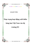 Luận văn tốt nghiệp: Thực trạng hoạt động xuất khẩu hàng hoá Việt Nam vào thị trường EU