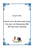 LUẬN VĂN:  Công tác chi trả Bảo hiểm xã hội ở huyện Cẩm xuyên - Hà Tĩnh giai đoạn 20002002 Thực trạng và giải pháp