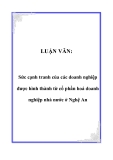 LUẬN VĂN:  Sức cạnh tranh của các doanh nghiệp được hình thành từ cổ phần hoá doanh nghiệp nhà nước ở Nghệ An