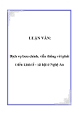 LUẬN VĂN:  Dịch vụ bưu chính, viễn thông với phát triển kinh tế - xã hội ở Nghệ An