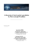 A discussion of stock market speculation by Pierre-Joseph Proudhon