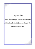 LUẬN VĂN: Bước đầu đánh giá kinh tế các tác động môi trường do hoạt động của công ty Cao su Sao vàng Hà Nội