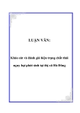 LUẬN VĂN:  Khảo sát và đánh giá hiện trạng chất thải nguy hại phát sinh tại thị xã Hà Đông