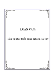 Luận văn tốt nghiệp: Đầu tư phát triển nông nghiệp Hà Tây